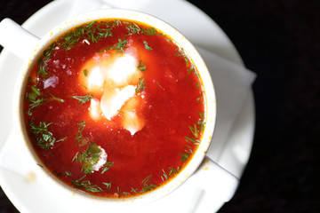 Plate with borscht