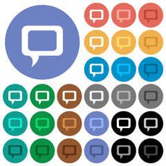 Comment round flat multi colored icons