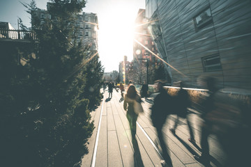 People walking High Line - New York