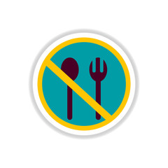 Label icon on design sticker collection ramadan festival no eat