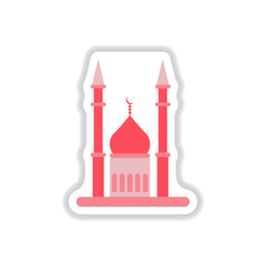 Label icon on design sticker collection Arab mosque