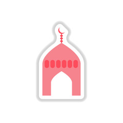 Label icon on design sticker collection Arab mosque