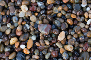 Heart stone in pebbles