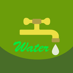 Dripping tap with drop line icon for web, mobile and infographics