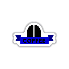 Label Frames and badges vector icon design collection coffee emblem sign of coffee beans