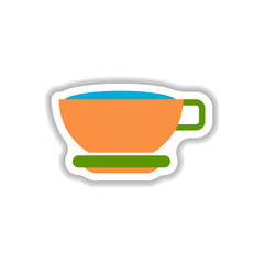 Label Frames and badges vector icon design collection coffee emblem cup of hot coffee