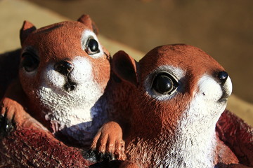 amusing statuettes of squirrels for a country estate