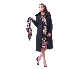 Fashionable woman. Elegant outfit. Close up of accessorise of stylish lady. Insolated on white...
