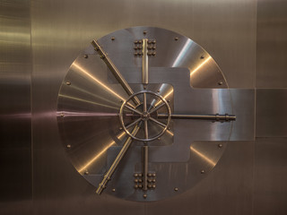 View of the door of a big vault
