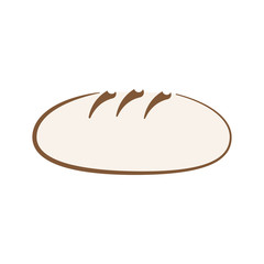 Flat linear brown bread icon, cute bakery symbol