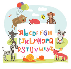 cheerful English alphabet.