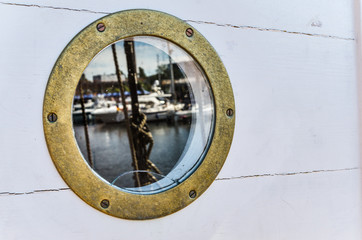  nautical porthole, close-up