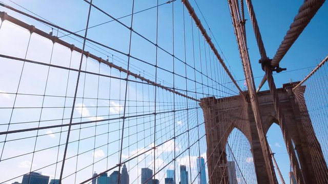 Impressive Brooklyn Bridge New York - amazing wide angle shot