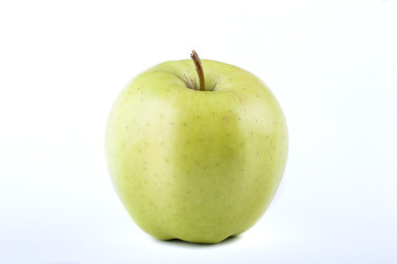 a green apple on the white background
