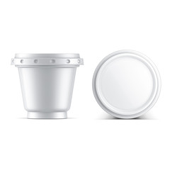 Yogurt Cup Mockup with plastic cap, 3d rendering
