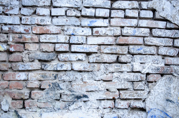 White brick wall for background or texture