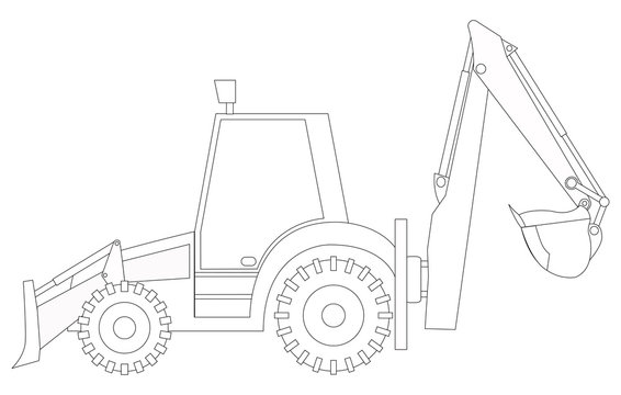 How to draw a JCB backhoe loader machine Drawing. - YouTube