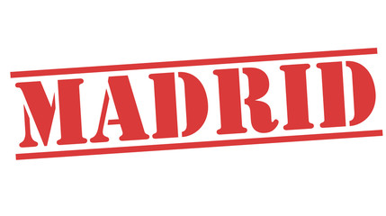 Madrid stamp red on white