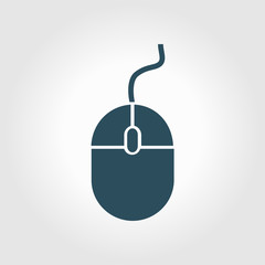 Icon of mouse.So, click the mouse. Flat design style.