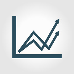 Business graph. Infographic. Chart icon. Growing graph simbol. Flat design style.