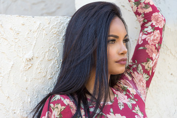 Latina Woman Looking Left