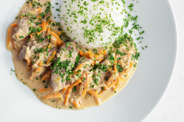 turkey liver with white rice