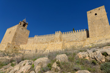 Fototapeta na wymiar Towers of Alcazaba historic fortification in Antequera, Southern Spain