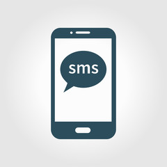 Smartphone email or sms icon. Mobile mail sign symbol.