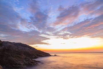 Beautiful sunset twilight at Promthep cape view point, Phuket, Thailand