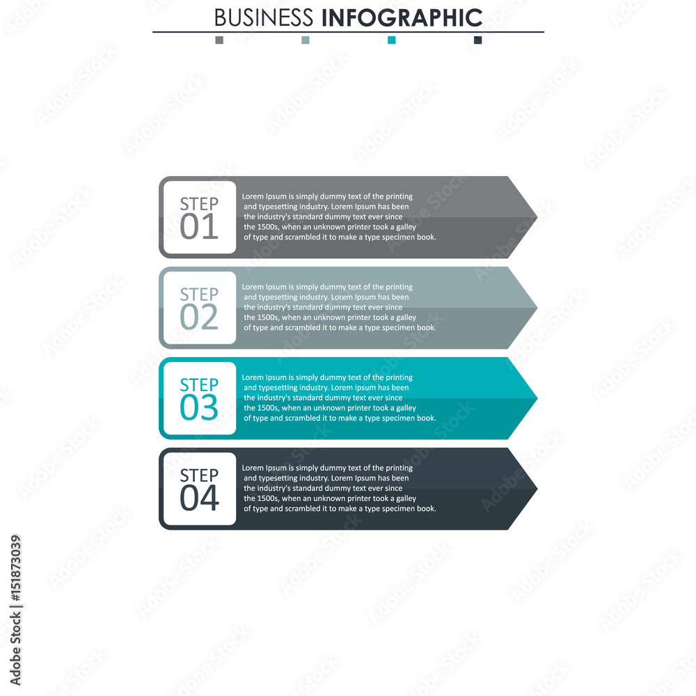 Poster business data visualization. process chart. abstract elements of graph, diagram with 4 steps, option