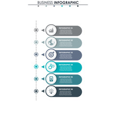 Business data visualization. Process chart. Abstract elements of graph, diagram with 6 steps, options, parts or processes. Vector business template for presentation. Concept for infographic.Vector