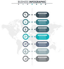 
Business data visualization. Process chart. Abstract elements of graph, diagram with 7 steps, options, parts or processes. Vector business template for presentation. Concept for infographic.Vector