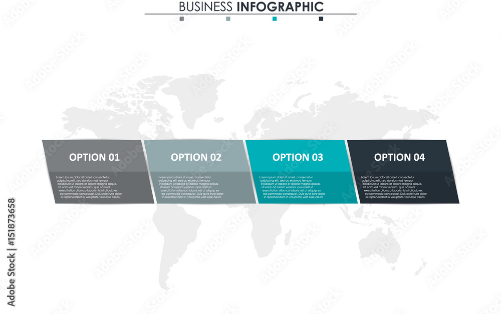 Poster business data visualization. process chart. abstract elements of graph, diagram with 4 steps, option