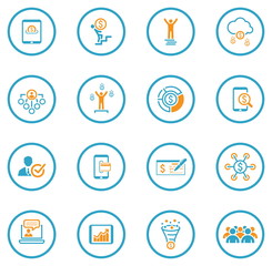 Business and Finances Icons Set. Flat Design.