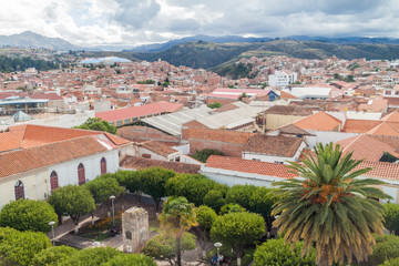 Fototapeta na wymiar Aerial view of Sucre, capital of Bolivia