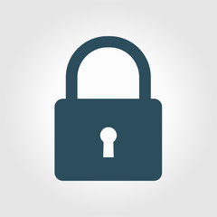 Lock icon. User login or authenticate icon.  Flat design style. 