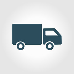 Delivery truck sign icon. Cargo van symbol. Shipments and free delivery. Flat style. Vector.