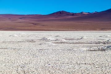 Borax is being mined from Salar de Chalviri salt flat in Bolivia