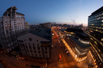 Fototapeta premium The views from the tall buildings of the city