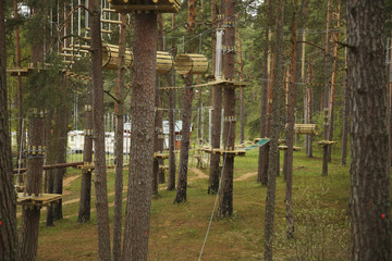 Hanging trails in the adventure park