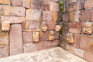 Detail of Kalasasaya structure at Tiwanaku (Tiahuanaco), Pre-Columbian archaeological site, Bolivia