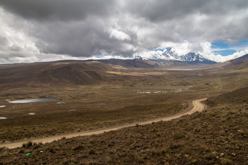 Fototapeta na wymiar Peak of Huayna Potosi in Cordillera Royal mountain range, Bolivia