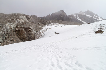 Fototapeta na wymiar Glacier at Huayna Potosi mountain, Bolivia