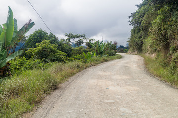 Road near Coroico in Yungas mountains, Bolivia