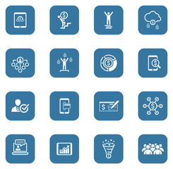 Business and Finances Icons Set. Flat Design. Isolated Illustration.