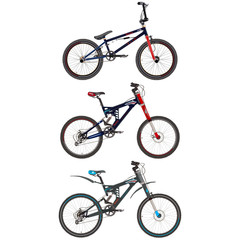 Fototapeta na wymiar Vector set of sport bikes in flat style.