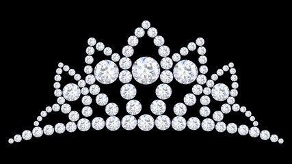 3D illustration diamond crown tiara with glittering precious stones © 3djewelry