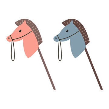 Horse toy icon on the white background.
