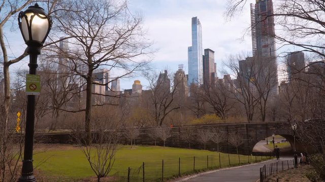View from Central Park over the buildings of Manhattan