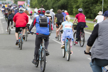Fototapeta na wymiar Group of cyclist during the street race